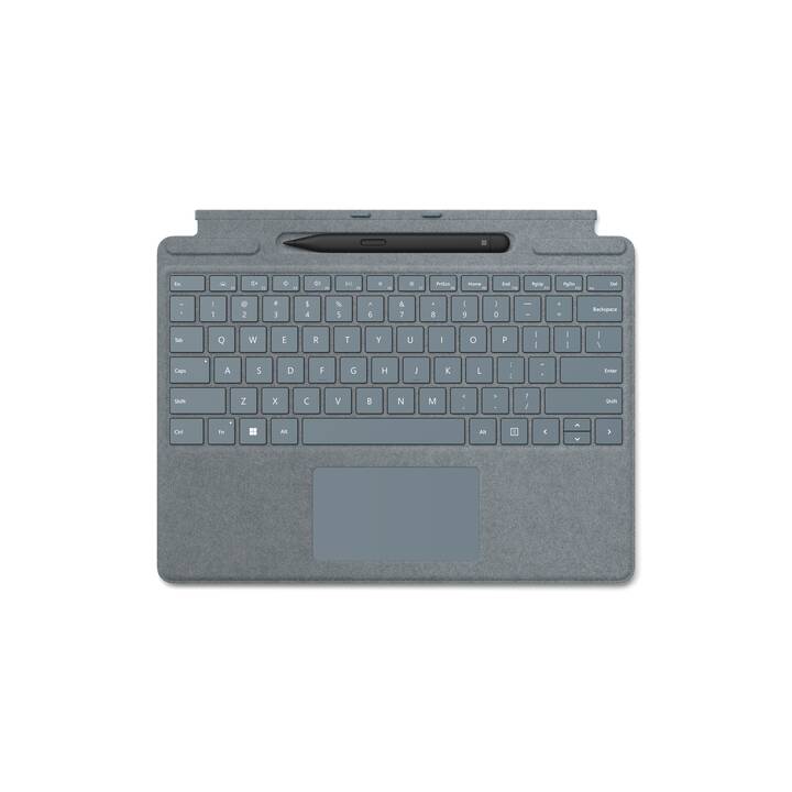 MICROSOFT Surface Pro Signature + Slim Pen 2 Type Cover / Tablet Tastatur (13", Surface Pro 8, Surface Pro 9, Surface Pro X, Ice Blue)