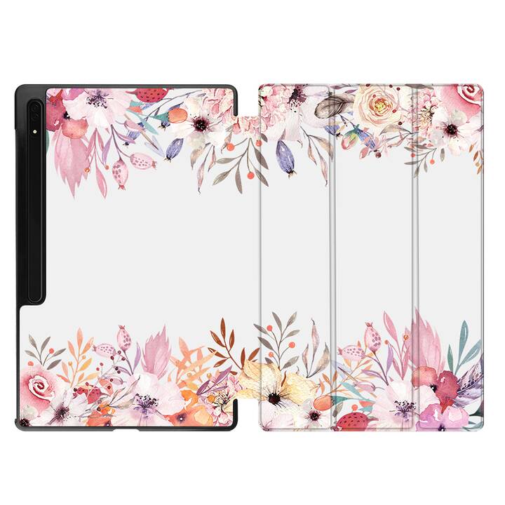 EG coque pour Samsung Galaxy Tab S8 Ultra 14.6" (2022) - Rose - Fleurs
