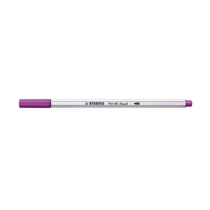 STABILO Pen 68 brush Filzstift (Violett, 1 Stück)