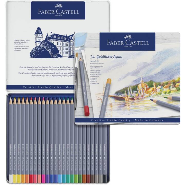 FABER-CASTELL Crayons de couleur aquarellables (Multicolore, 24 pièce)