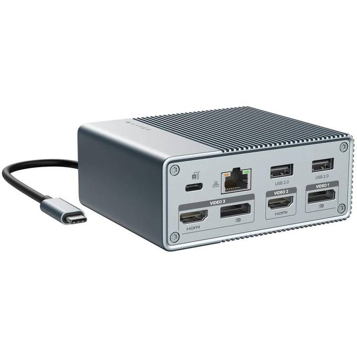 HYPER Stations d'accueil Hyper GEN2 12-in-1 (2 x HDMI, 2 x Port écran, USB 3.1 Gen 2 Typ-A, 2 x USB 3.1 Gen 2 Typ-C, RJ-45 (LAN), 2 x USB 2.0 de type A)