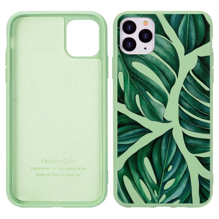 EG Coque pour iPhone 12 et 12 Pro 6.1" (2020) - vert - plantes