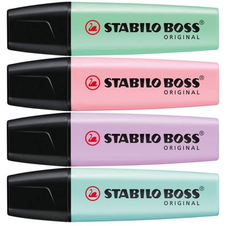 STABILO Surligneur (Rosé, Vert, Violet, Turquoise, 4 pièce)