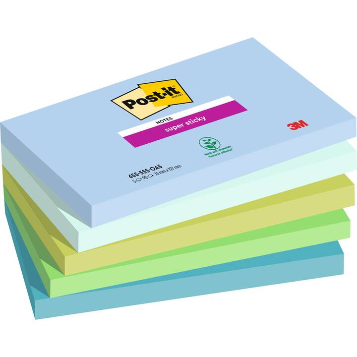 POST-IT Blocchetti memo Super Sticky (6 x 90 foglio, Multicolore)