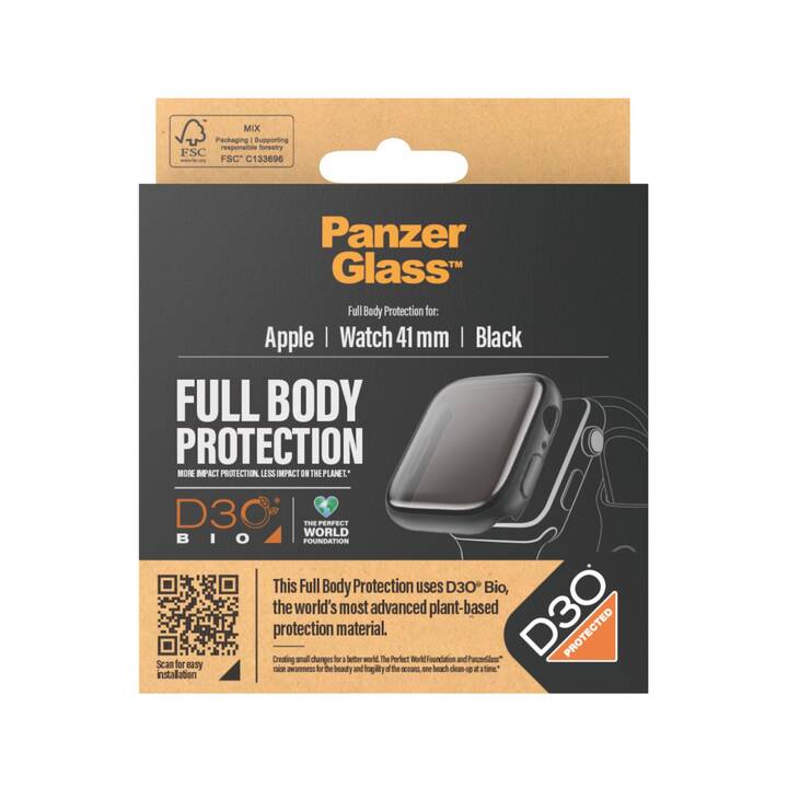 PANZERGLASS Full Body Film protecteur (Apple Watch 41 mm, Transparent, Noir)