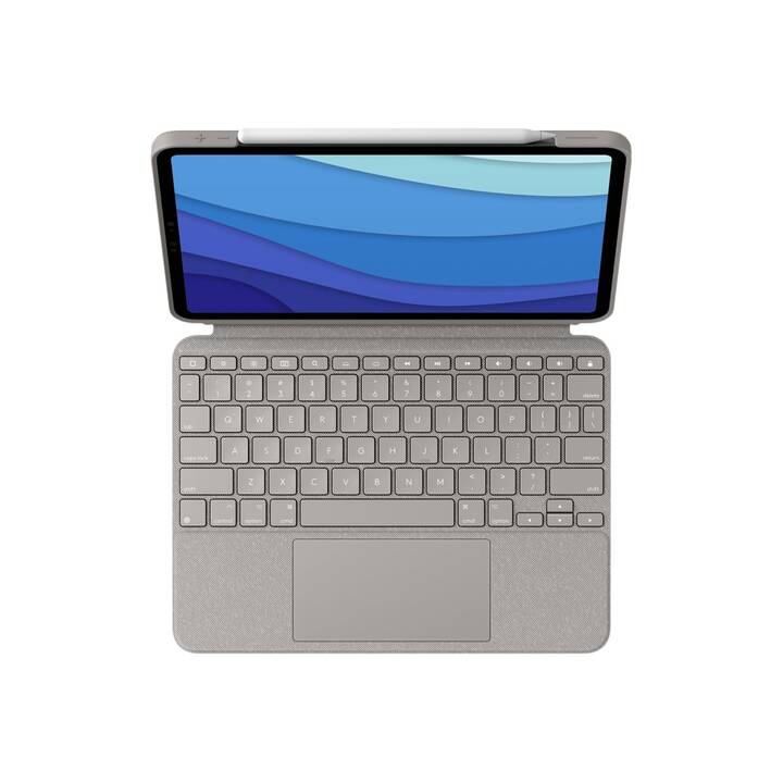 LOGITECH Combo Touch Type Cover / Tablet Tastatur (11", iPad Pro (2. Gen. 2017), iPad Pro (2016), iPad Pro (3. Gen. 2018), Sand)