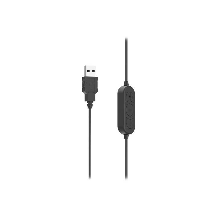 HAMA Casque micro de bureau HS-USB300 (Over-Ear, Câble, Black)