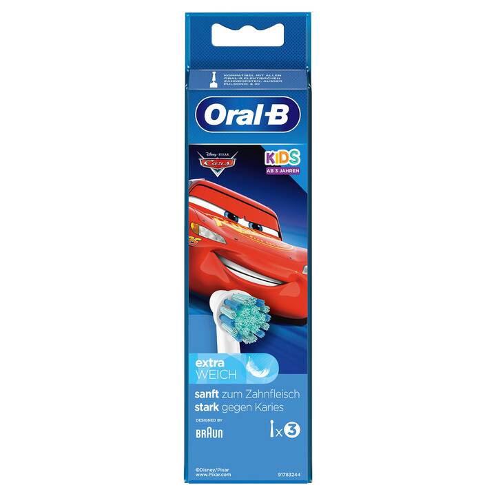 ORAL-B Tête de brossette Kids Cars (Ultra doux, 3 pièce)