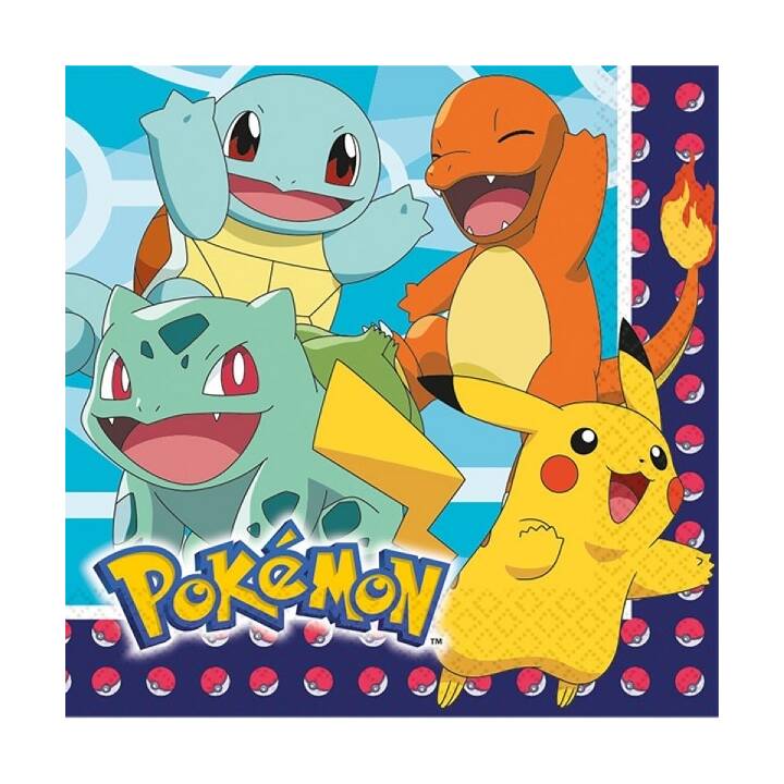 RIETHMÜLLER Tovagliolo di carta Pokemon (33 cm x 33 cm, 16 pezzo)