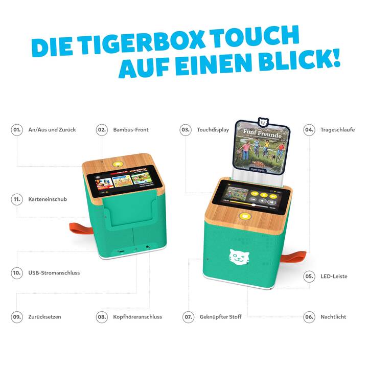 TIGERMEDIA Lecteur audio pour enfants Tigerbox Touch Swiss Edition inkl. Swiss-Card (DE, Suisse allemand)