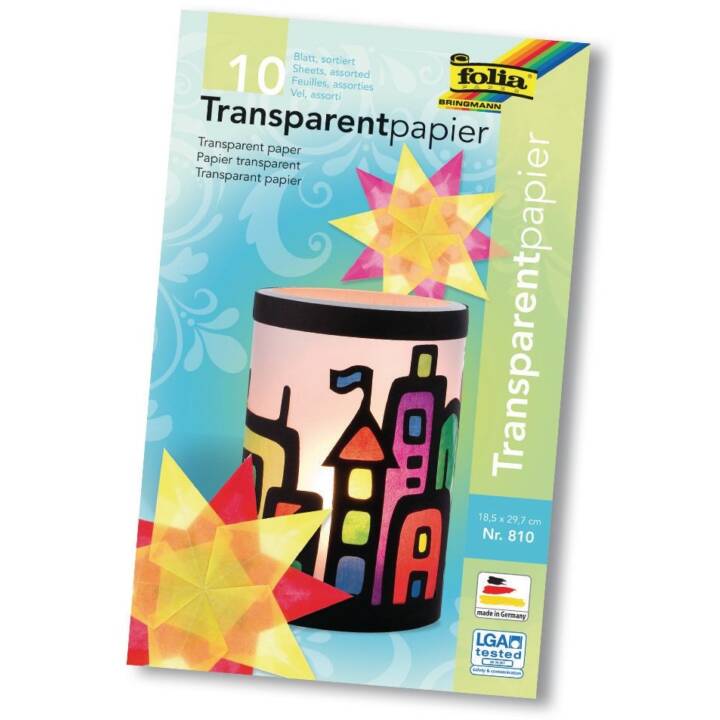 FOLIA Transparentpapier Nr. 810 (Mehrfarbig, 10 Stück)