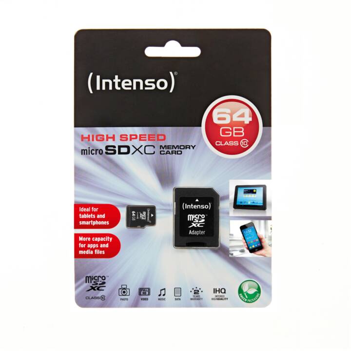 INTENSO MicroSDXC 3413490 (Class 10, 64 Go, 20 Mo/s)