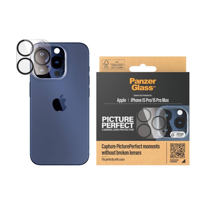 PANZERGLASS Verre de protection de l'appareil photo Picture Perfect (iPhone 15 Pro, iPhone 15 Pro Max, 1 pièce)