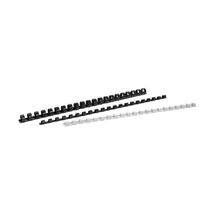 BÜROLINE Heftverschluss Plastikbinderücken (6 mm, Schwarz, A4, 100 Stück)