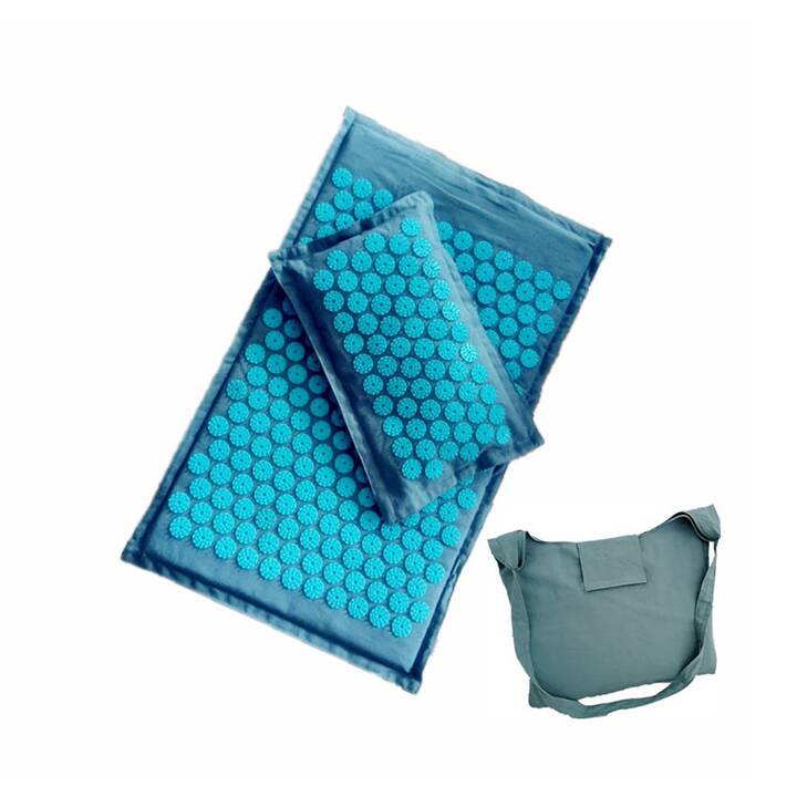 EG Tappetino per digitopressione con cuscino e set borsa 74x44cm - Blu