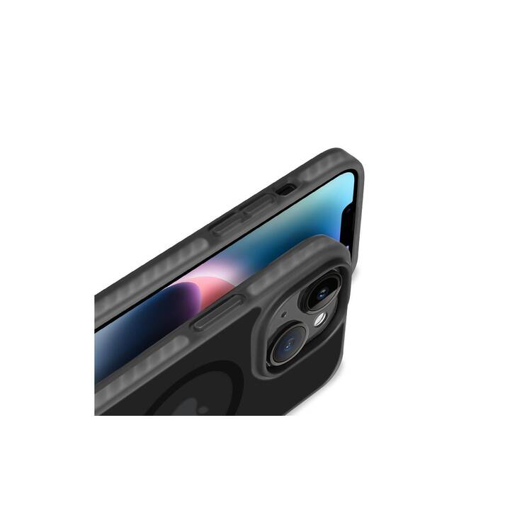 NEVOX Backcover StyleShell Invisio MagSafe (iPhone 15 Plus, Transparente, Nero)