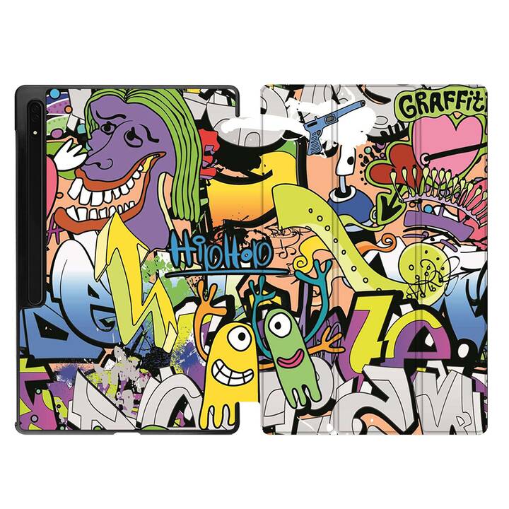 EG Hülle für Samsung Galaxy Tab S8 Ultra 14.6" (2022) - Bunt - Graffiti