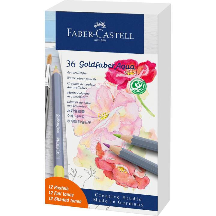 FABER-CASTELL Crayons de couleur aquarellables Goldfaber (36 pièce)