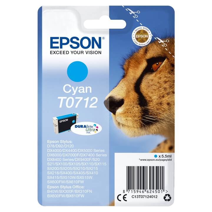 EPSON T0712 (Cyan, 1 pièce)