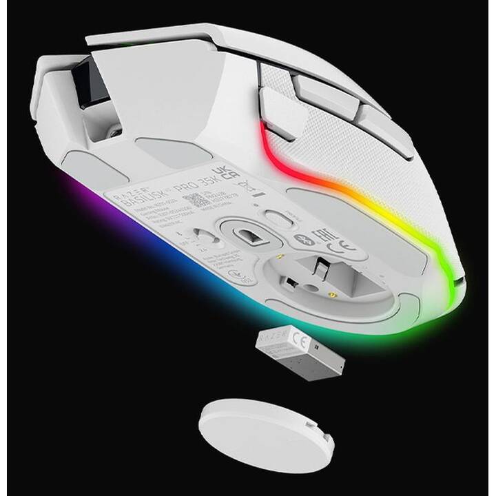 RAZER Basilisk V3 Pro 35k Bluetooth Maus (Kabellos, Gaming, Weiss