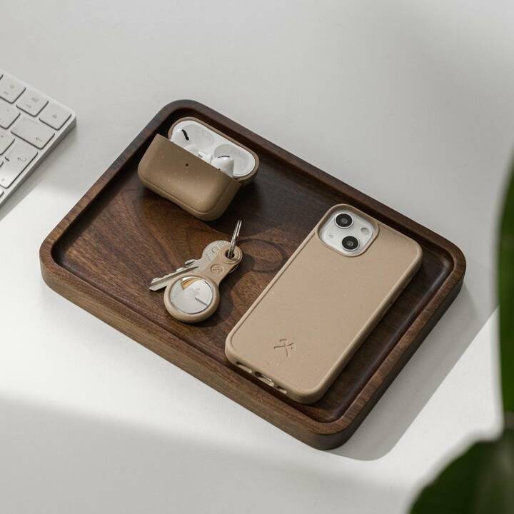 WOODCESSORIES Backcover (iPhone 14 Plus, iPhone 14, Einfarbig, Braun, Taupe, Graubraun)