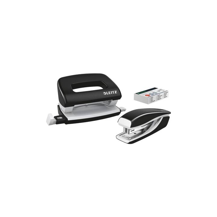 LEITZ Set punzonatrice e cucitrice da ufficio Mini (Nero, 10 foglio)