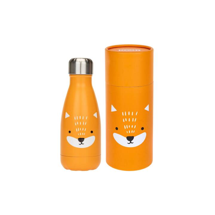 KOOR Gourde isotherme Little Fox (260 ml, Orange, Black, Blanc)