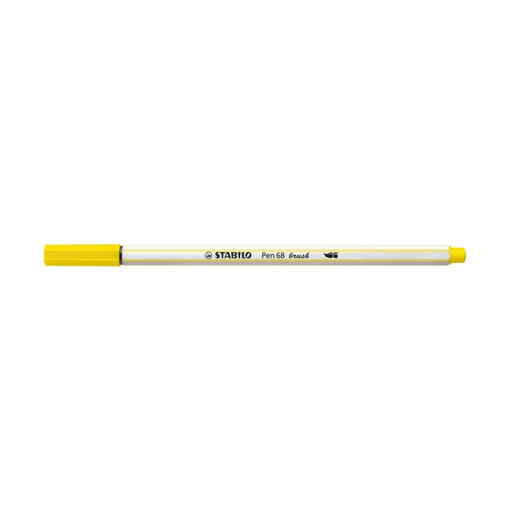 STABILO Pen 68 Brush Filzstift (Zitronengelb, 1 Stück)