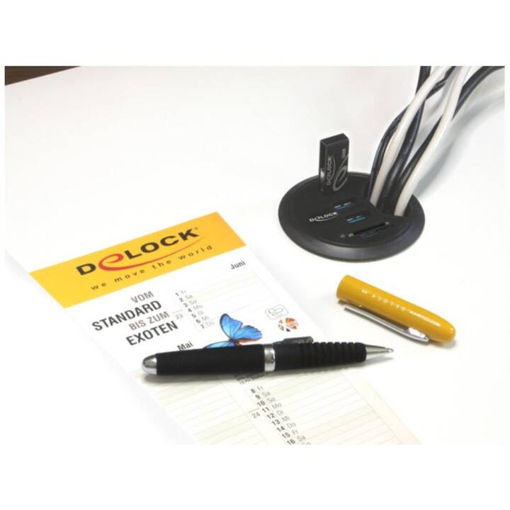 DELOCK Concentrateur de bureau USB 3.0 + Lecteur de carte SD
