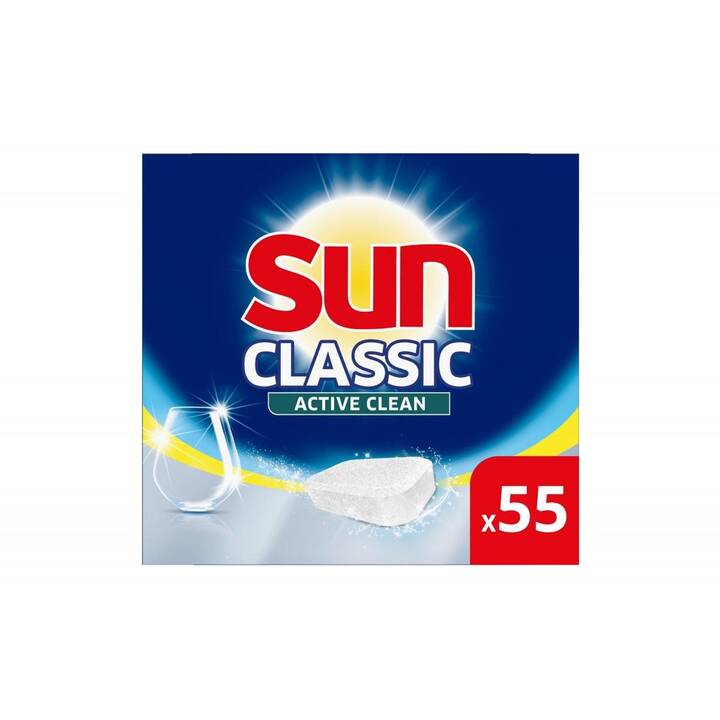 SUN Détergents pour lave-vaisselle Classic Active Clean Citron (55 Tabs)