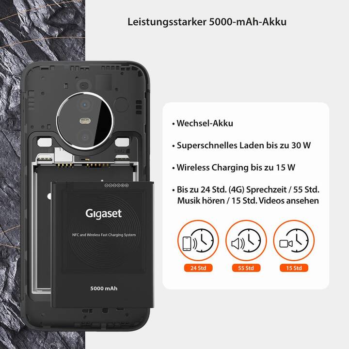 GIGASET GX6  (5G, 128 GB, 6.6", 50 MP, Grigio titanio)