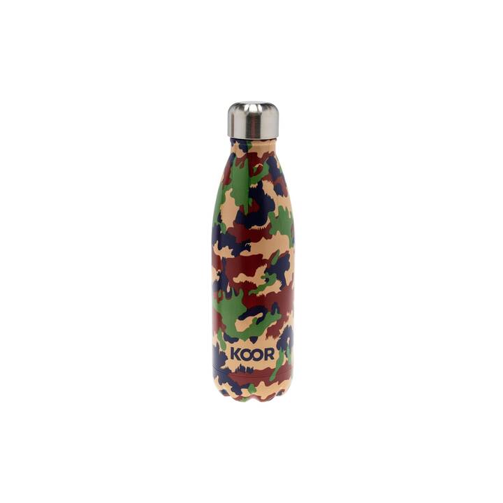 KOOR Thermo Trinkflasche Camouflage (500 ml, Karamell, Mehrfarbig)