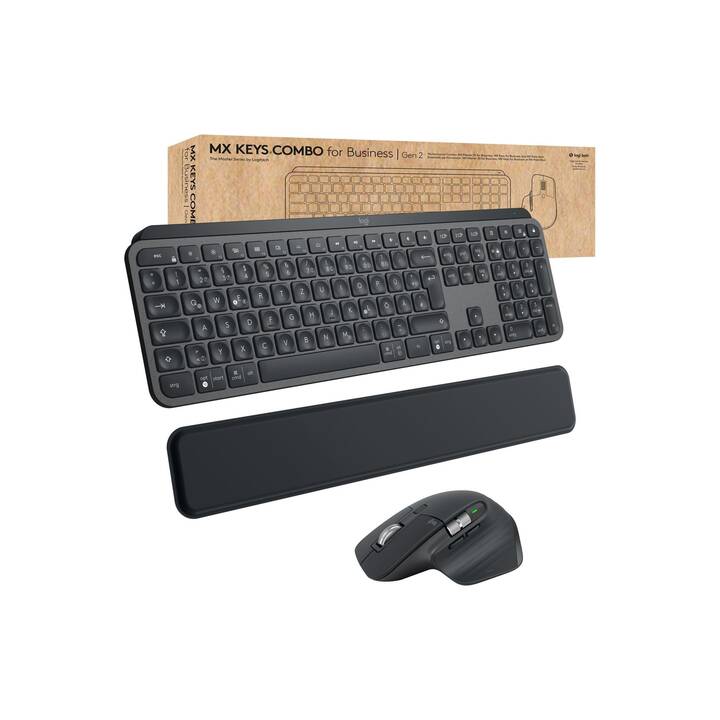 LOGITECH MX Keys Combo (Bluetooth, USB, Svizzera, Senza fili)