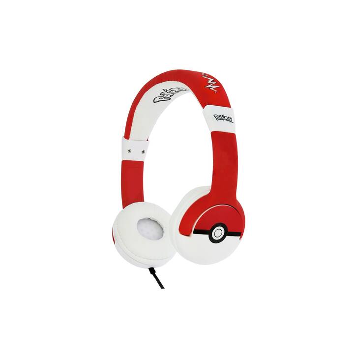 OTL TECHNOLOGIES Pokémon Pokéball Casque d'écoute pour enfants (On-Ear, Rouge, Blanc)