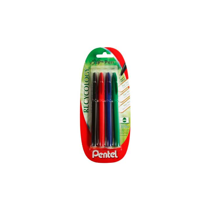 PENTEL Crayon feutre (Multicolore, 4 pièce)