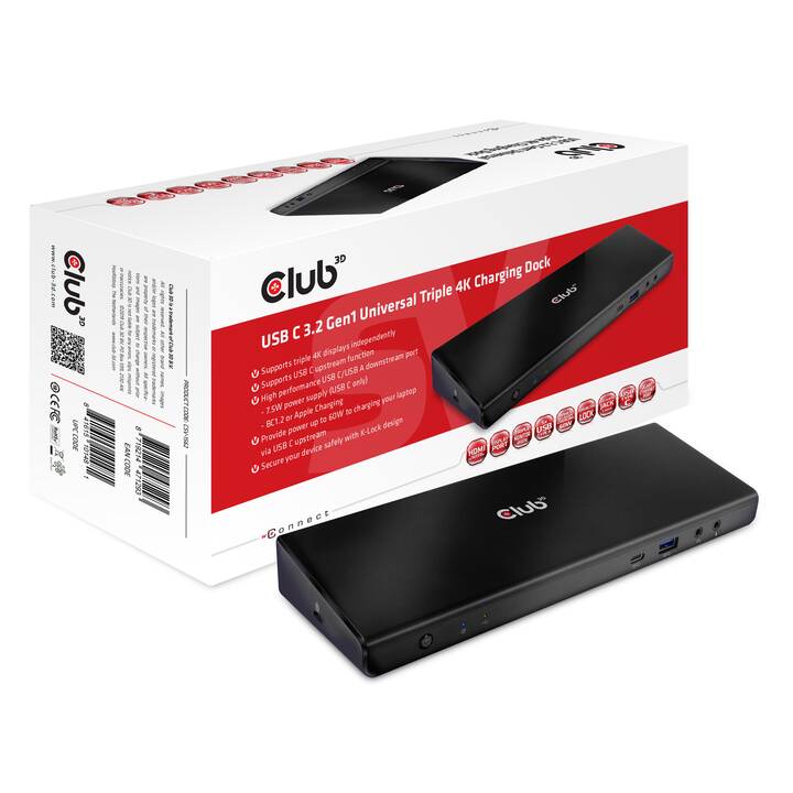 CLUB 3D Stazione d'aggancio CSV-1562 (2 x DisplayPort, 3 x HDMI, RJ-45 (LAN), 5 x USB 3.0 di tipo A, USB 3.0 di tipo A)