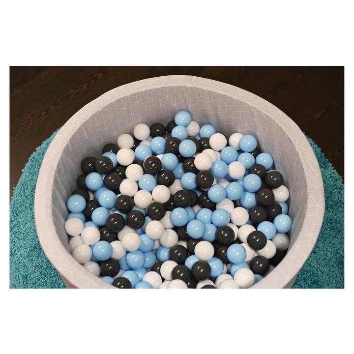 KNORRTOYS Piscine à balles Geo cube (Gris, Bleu clair, Blanc)