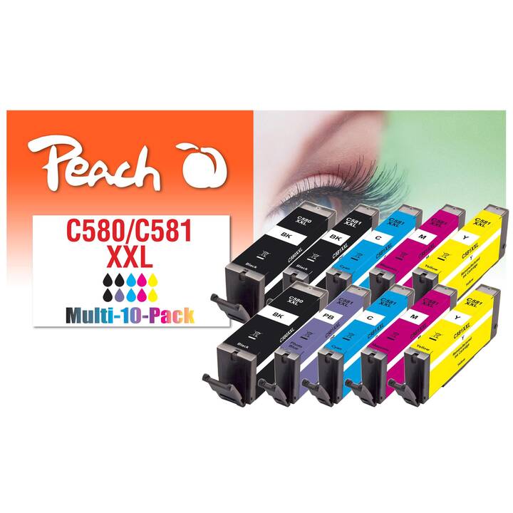 PEACH 0F321204 (Jaune, Photo Blue, Noir, Magenta, Cyan, Photo noir, Multipack)
