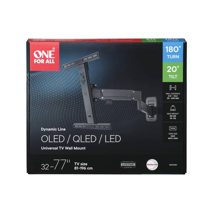 ONE FOR ALL Supporto a muro per TV Ultra Slim Line WM5480 (32" – 77")