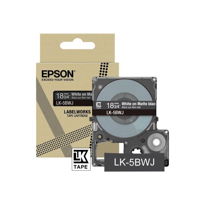 EPSON LabelWorks Schriftband (Schwarz / Schwarz, 18 mm)