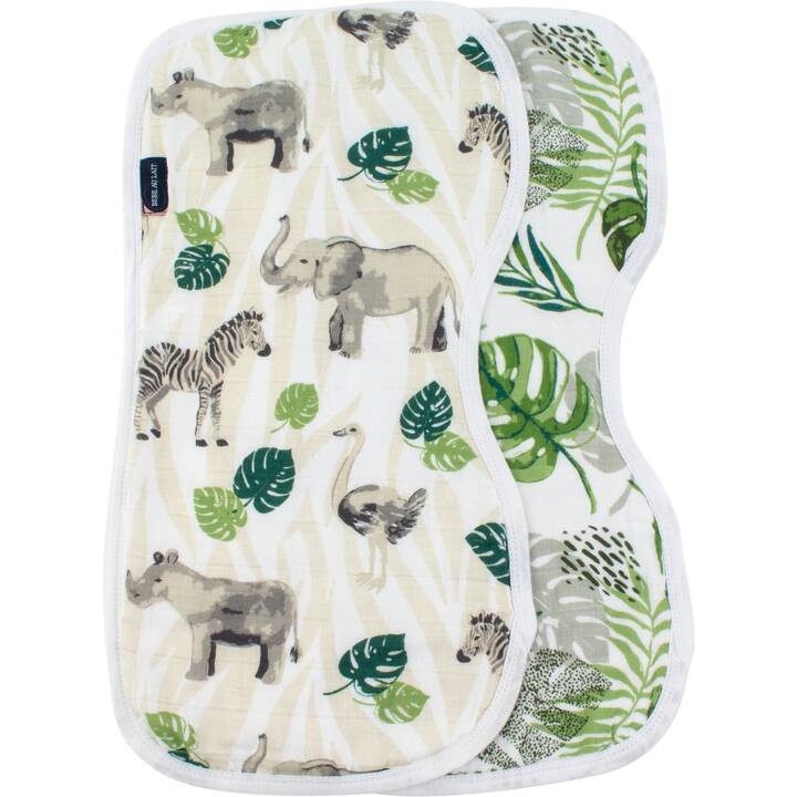 BEBE AU LAIT Tissu en coton Jungle & Rainforest (Éléphant, Zèbre)