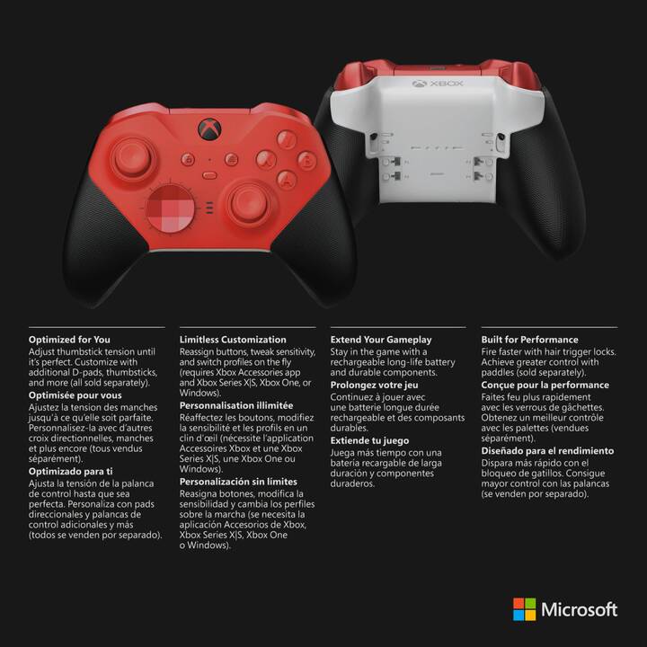 MICROSOFT Xbox Elite Wireless Controller Series 2 - Core Edition Controller (Rosso)