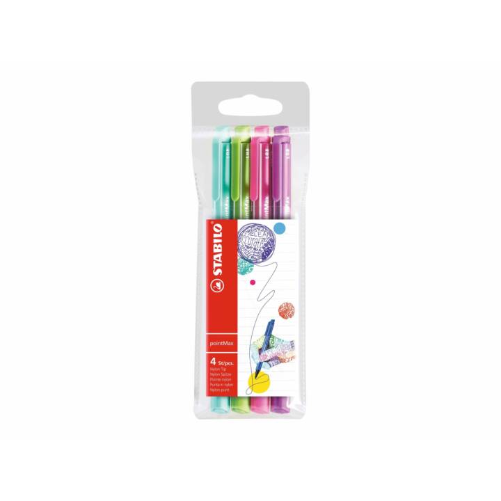 STABILO pointMax Crayon feutre (Pink, Mauve, Vert, Turquoise, 4 pièce)