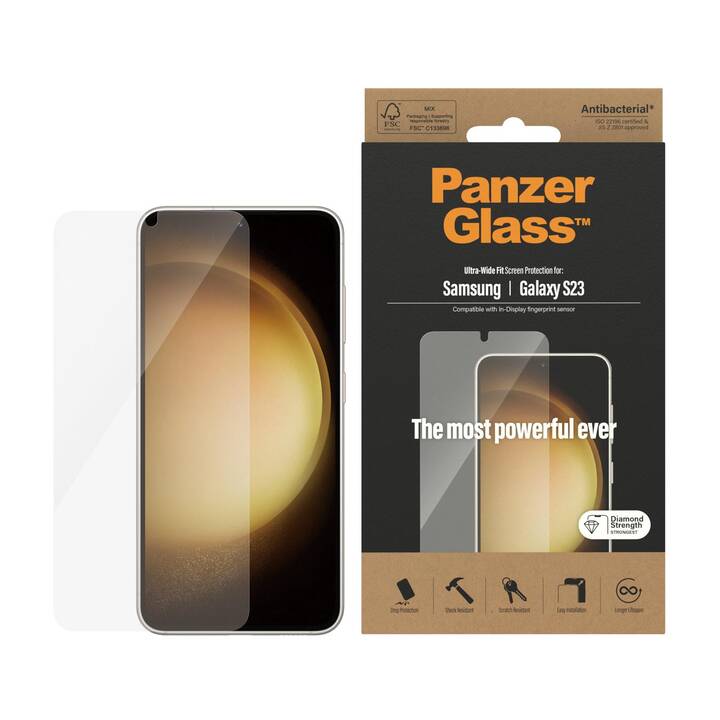 PANZERGLASS Displayschutzglas Ultra Wide Fit (Galaxy S23, 1 Stück)