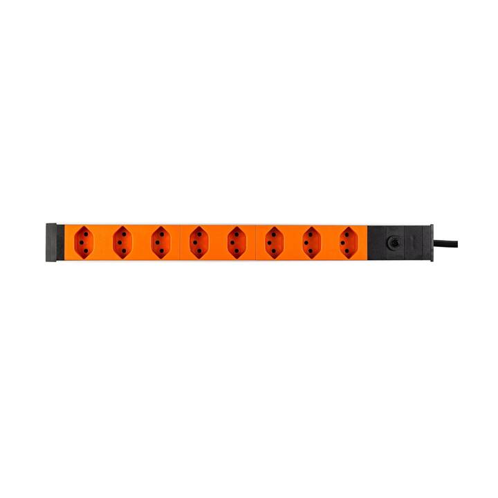 FURBER.POWER Steckdosenleiste (T13 / T12, 3 m, Orange, Schwarz)
