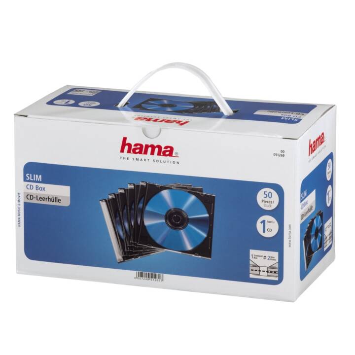 HAMA CD/DVD/BD Douille vide Slim, 50 pièces