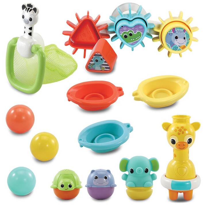 VTECH Set de jouets de bain (Giraf, Tortue, Zèbre, Hippopotame, Éléphant)