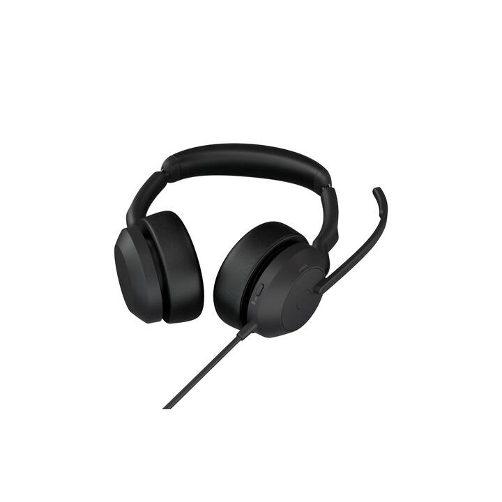 JABRA Office Headset Evolve2 50 Duo (On-Ear, Kabel und Kabellos, Schwarz)