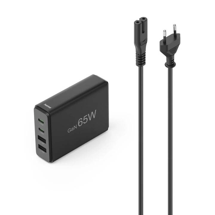 Cellularline stazione di ricarica da scrivania Power Lite da 100 W con 6 porte, tra cui 4 USB-C e 2 USB-A, con tecnologia GaN+ per smartphone, tablet e laptop, nero