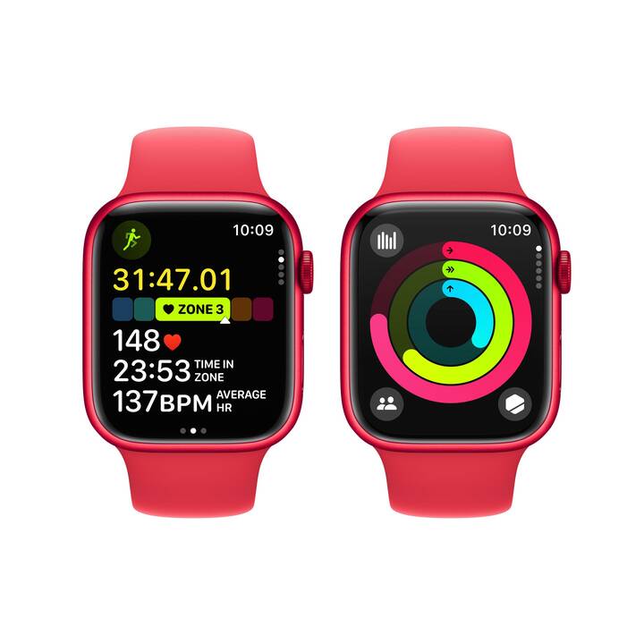 APPLE Watch Series 9 GPS (45 mm, Alluminio, S/M)